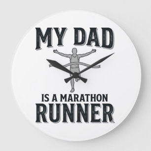 My Dad Is a Marathon Runner Vintage Shirt Design_1 Large Clock