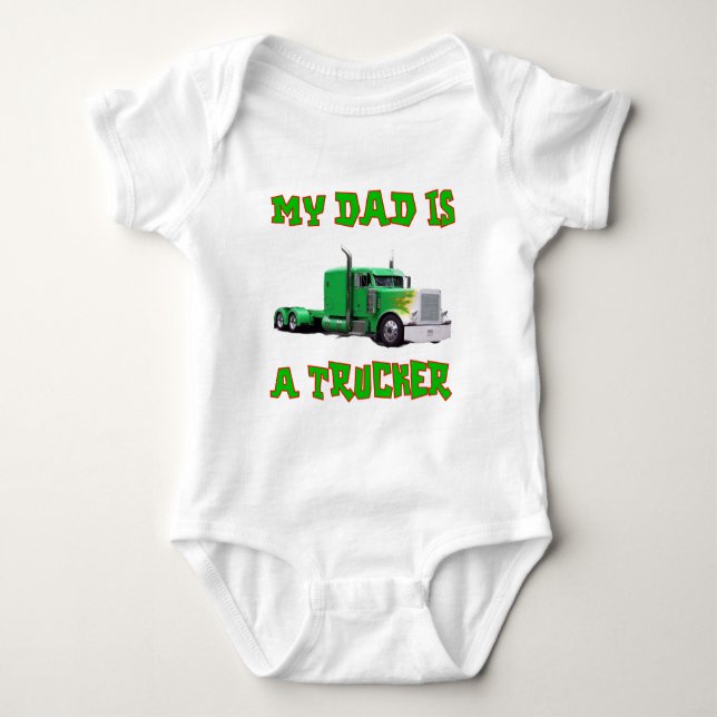 My Dad is a Trucker Baby Bodysuit (Front)