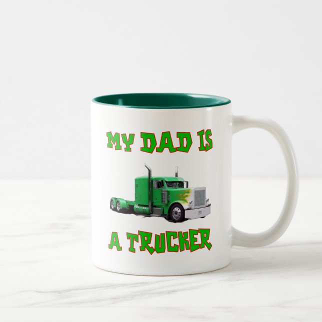 My Dad is a Trucker Two-Tone Coffee Mug (Right)