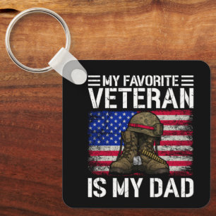 My Dad Is My Favourite Veteran Military Father Gif Key Ring