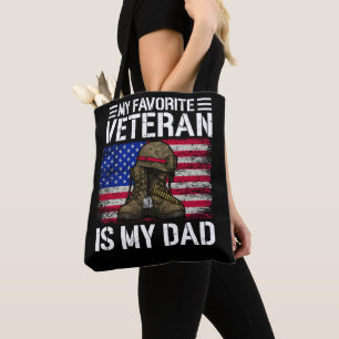 My Dad Is My Favourite Veteran Military Father Gif Tote Bag