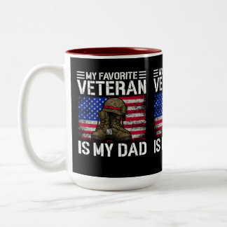 My Dad Is My Favourite Veteran Military Father Gif Two-Tone Coffee Mug