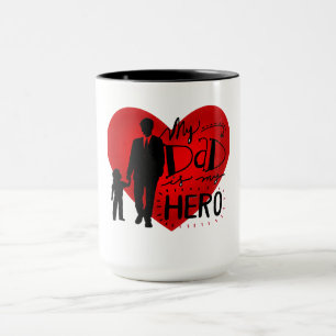 My Dad is My Hero: Heartfelt Tribute Silhouette w Mug