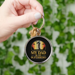 My Dad is My Super Hero Key Ring