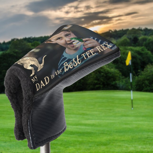 My Dad is The Best Tee Rex Kids Photo Golf Head Cover (My dad is the best Tee Rex personalized photo funny dinosaur golf head cover for golfing fathers)