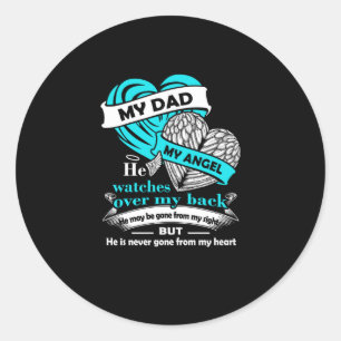 My Dad My Angel T Shirt - in loving memory of Dad Classic Round Sticker