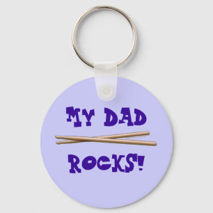 My Dad Rocks Drumsticks for Drummer Father Key Ring