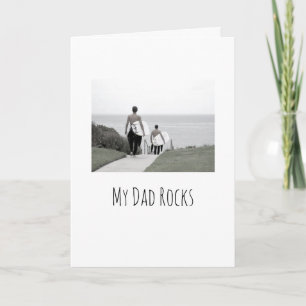 MY DAD ROCKS Modern Photo Card HAPPY FATHERS DAY