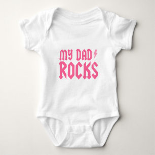 My Dad Rocks {pink} Baby Bodysuit