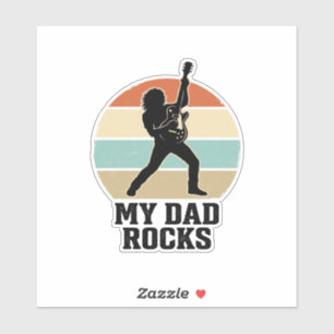 My Dad Rocks Vintage Guitar Sunset Shirt Design_1