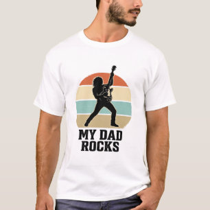 My Dad Rocks Vintage Guitar Sunset Shirt Design_1