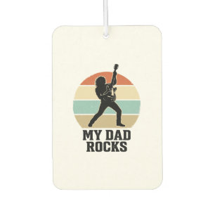 My Dad Rocks Vintage Guitar Sunset Shirt Design_1 Car Air Freshener