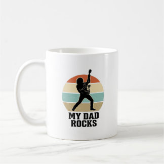 My Dad Rocks Vintage Guitar Sunset Shirt Design_1 Coffee Mug