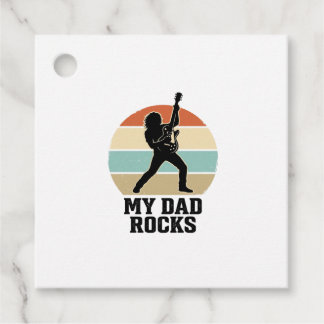 My Dad Rocks Vintage Guitar Sunset Shirt Design_1 Favour Tags