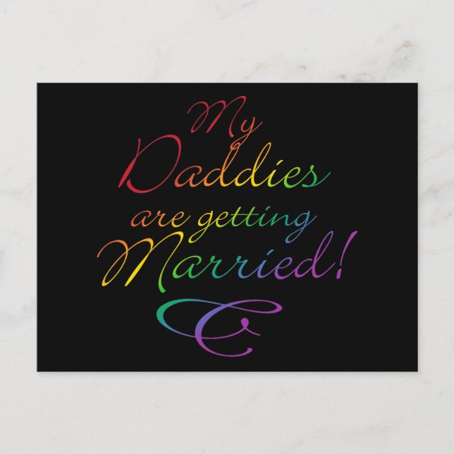 My Daddies Are Getting Married Postcard (Front)