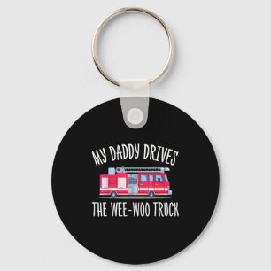 My daddy drives the wee-woo truck cute fathers day key ring