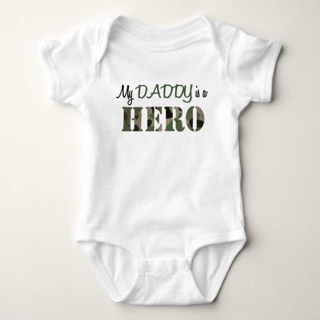 My DADDY is a HERO Baby Bodysuit (Front)