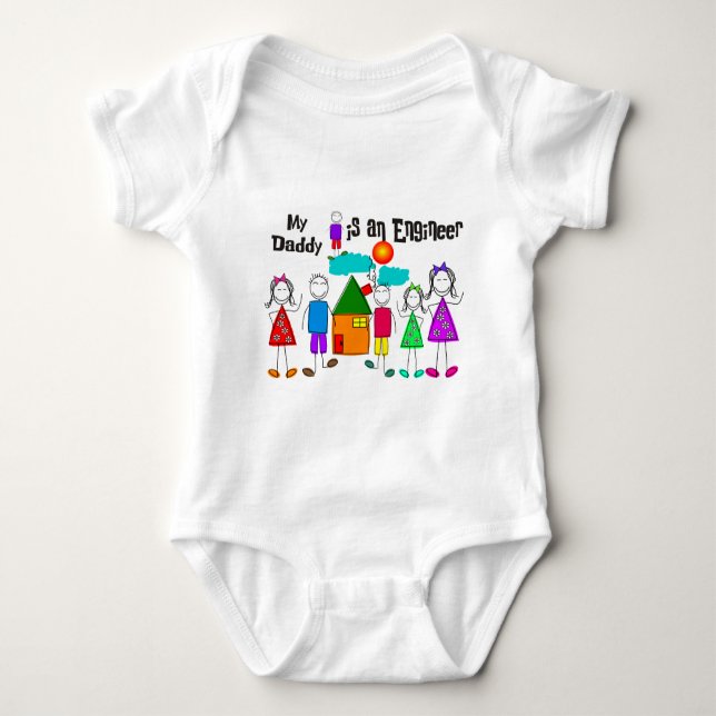 My Daddy is an Engineer II Baby Bodysuit (Front)