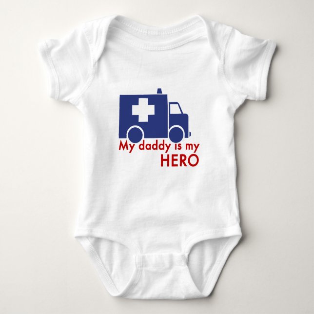 My Daddy Is My Hero Baby Bodysuit (Front)