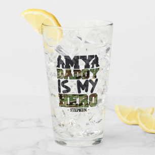 My Daddy Is My Hero – Camouflage Lettering Glass