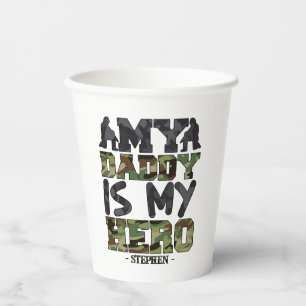 My Daddy Is My Hero – Camouflage Lettering Paper Cups