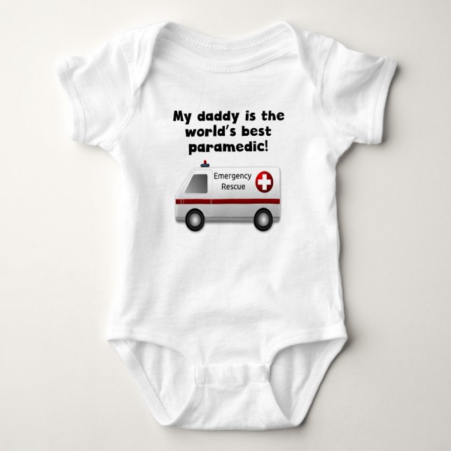 My Daddy Is The Word's Best Paramedic Baby Bodysuit (Front)
