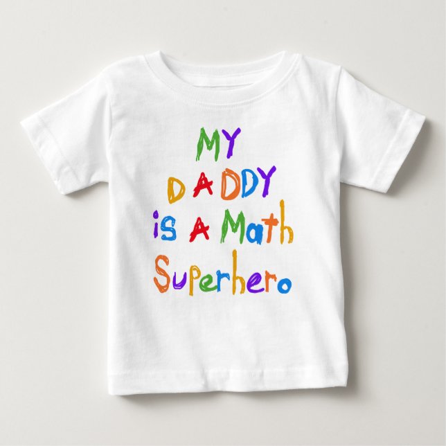 My Daddy Math Superhero Baby Ruffle Tee (Front)