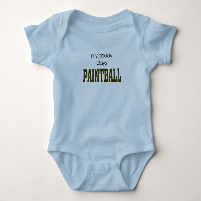 my daddy plays paintball baby bodysuit (Front)