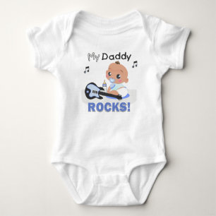 My Daddy Rocks Blue African Guitar Infant Creeper