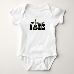 "My Daddy Rocks!" with electric guitar Baby Bodysu Bodysuit