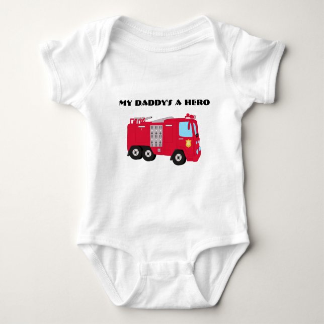 My Daddy's A Hero Firefighter Infant T-shirt Baby Bodysuit (Front)