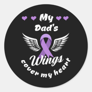 My Dad's Wings Cover My Heart Overdose Awareness Classic Round Sticker
