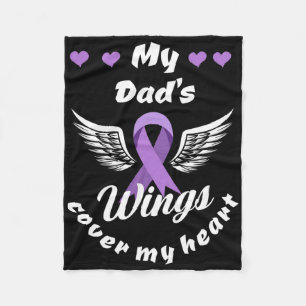 My Dad's Wings Cover My Heart Overdose Awareness Fleece Blanket