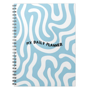 "My Daily Planner" Cover with Abstract Waves Notebook