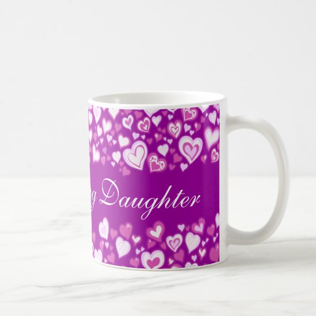 My Darling Daughter hearts purple pink mug (Right)