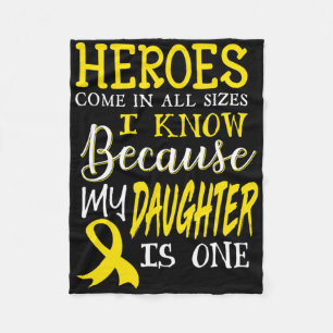 My Daughter Is A Hero Childhood Cancer Awareness 1 Fleece Blanket