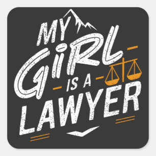 My Daughter Is A Lawyer for Proud Dad & Proud Mum Square Sticker