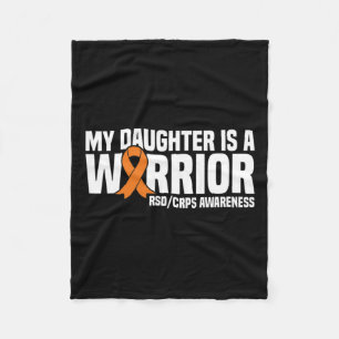 My Daughter Is A Warrior Orange Ribbon Rsdcrps Awa Fleece Blanket