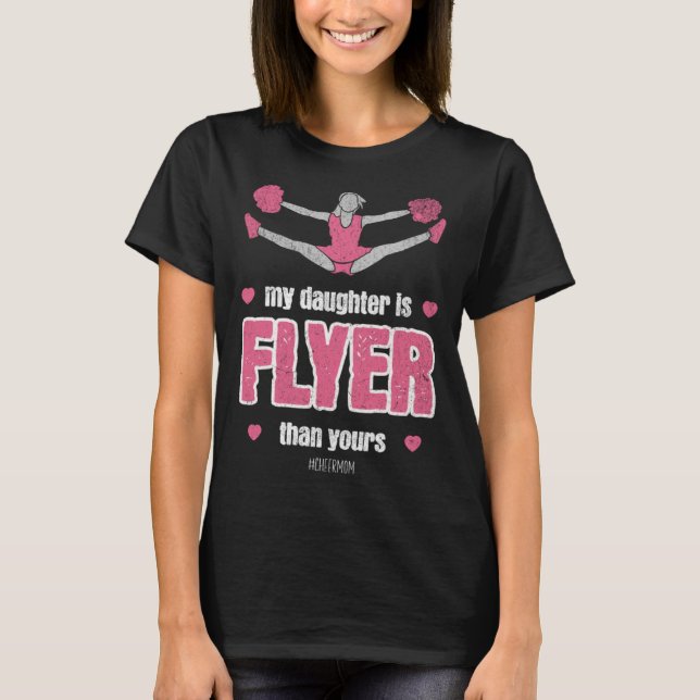 My daughter Is Flyer Cheer mom Cheerleader Retro S T-Shirt (Front)