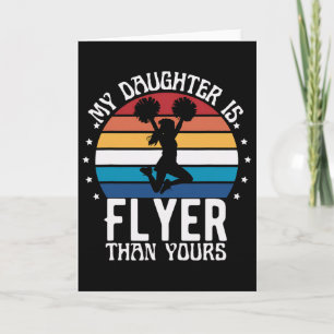 My Daughter Is Flyer Than Yours Cheerleading Retro Card