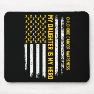 My Daughter is My Hero Childhood Cancer Awareness Mouse Pad