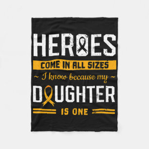 My Daughter Is My Hero Girl Childhood Cancer Medul Fleece Blanket
