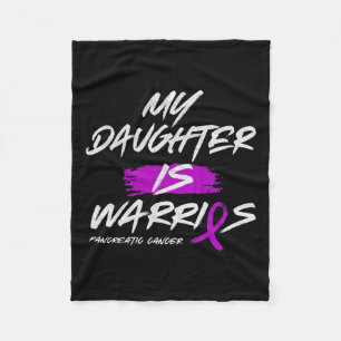 My Daughter Is Warrior Pancreatic Purple Ribbon Su Fleece Blanket