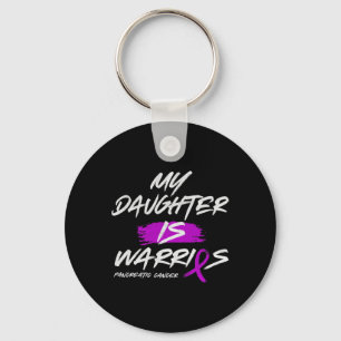 My Daughter Is Warrior Pancreatic Purple Ribbon Su Key Ring