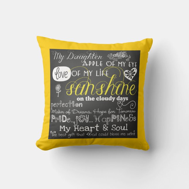 My Daughter Love and Inspiration Pillow (Front)
