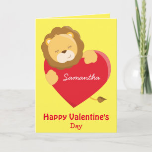 My Daughter on Valentine Day Lovely Lion Card
