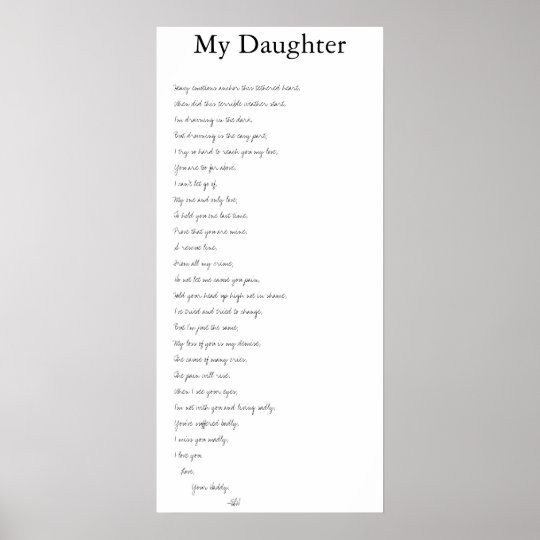 My Daughter Poster | Zazzle.com.au