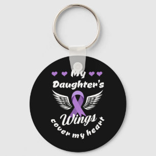 My Daughter's Wings Cover My Heart Overdose Awaren Key Ring