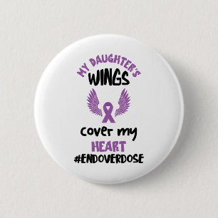 My Daughter's Wings Purple Ribbon Overdose Awarene 6 Cm Round Badge