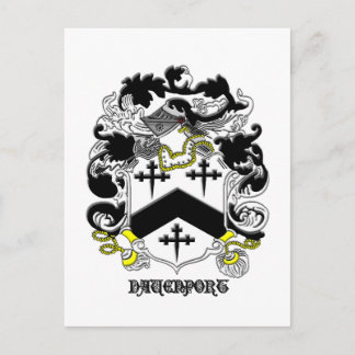 my davenport_family_crest_Black Name Postcard